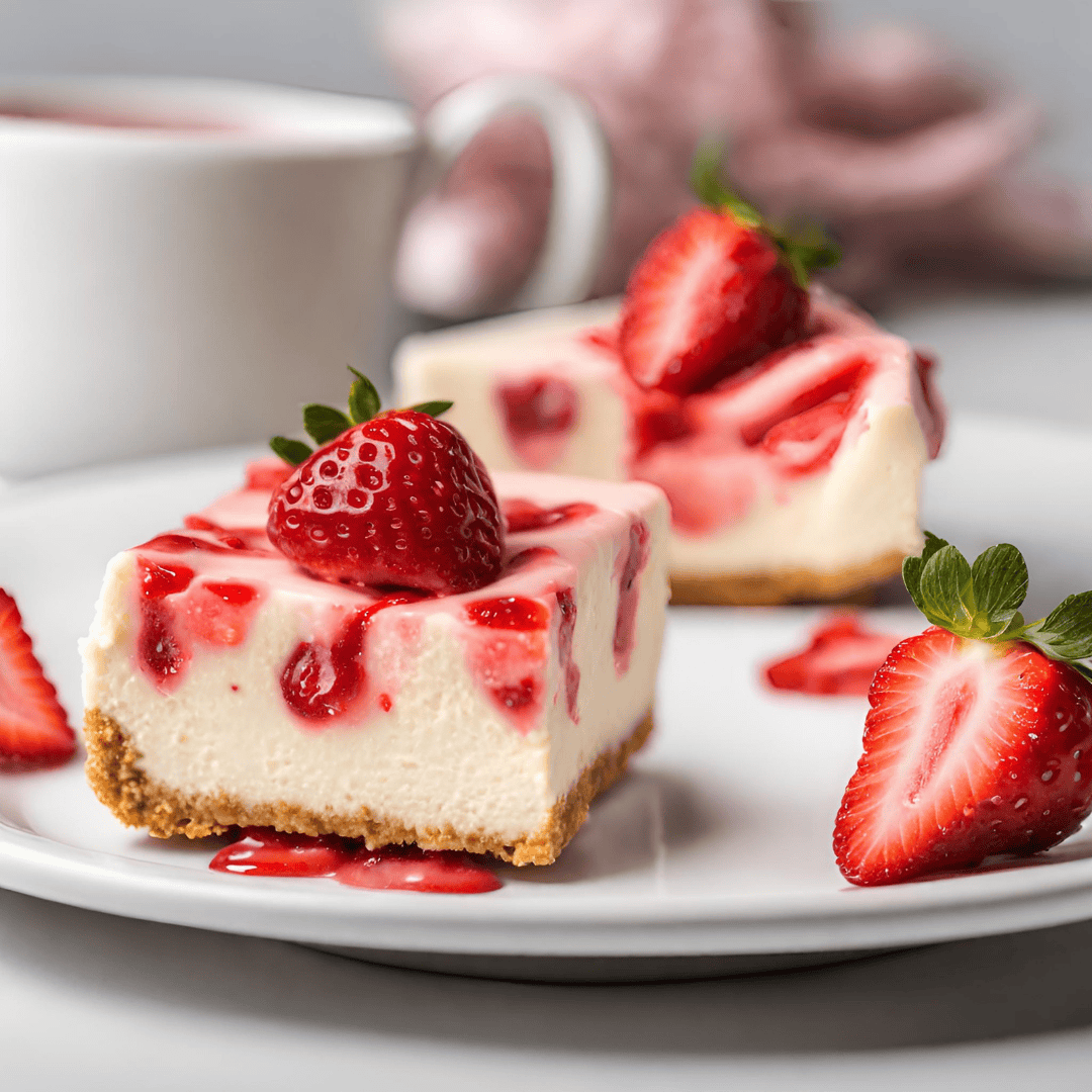 Delicious no-bake strawberry cheesecake bites with fresh strawberries and creamy filling.