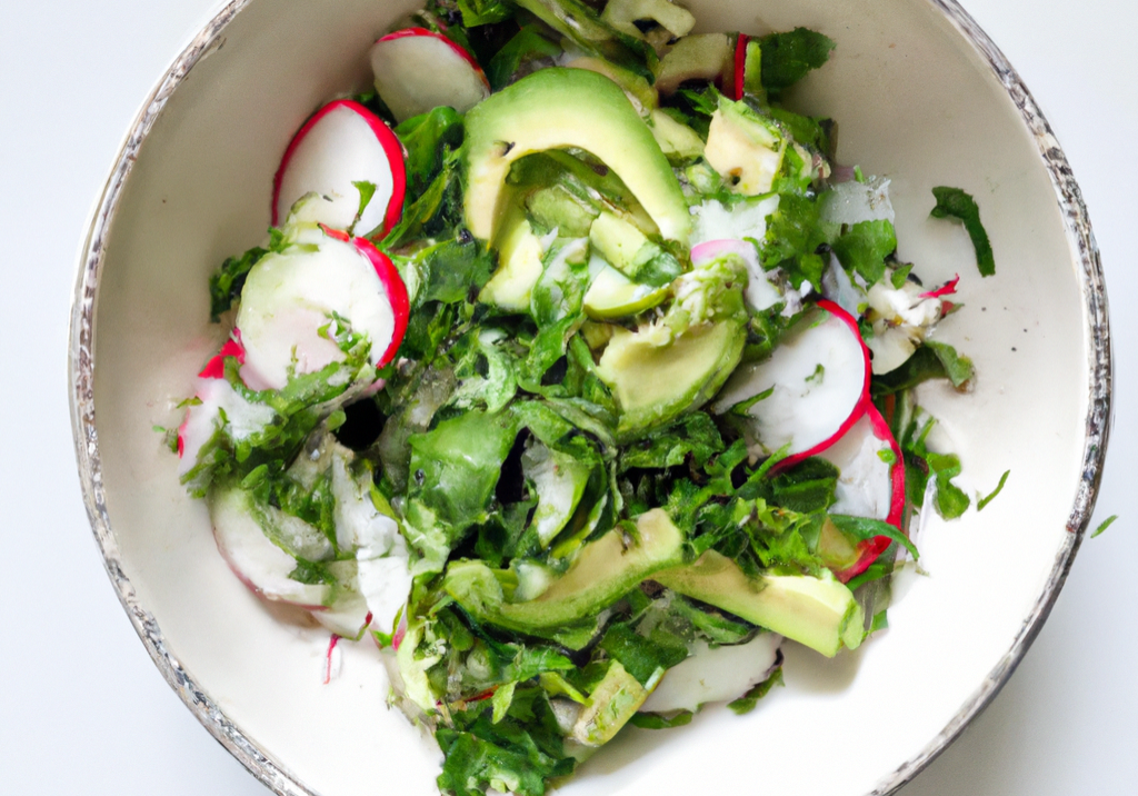 DALL·E 2024-01-13 09.51.45 - salad with radish avocado parsley fennel in a minimalist vibe